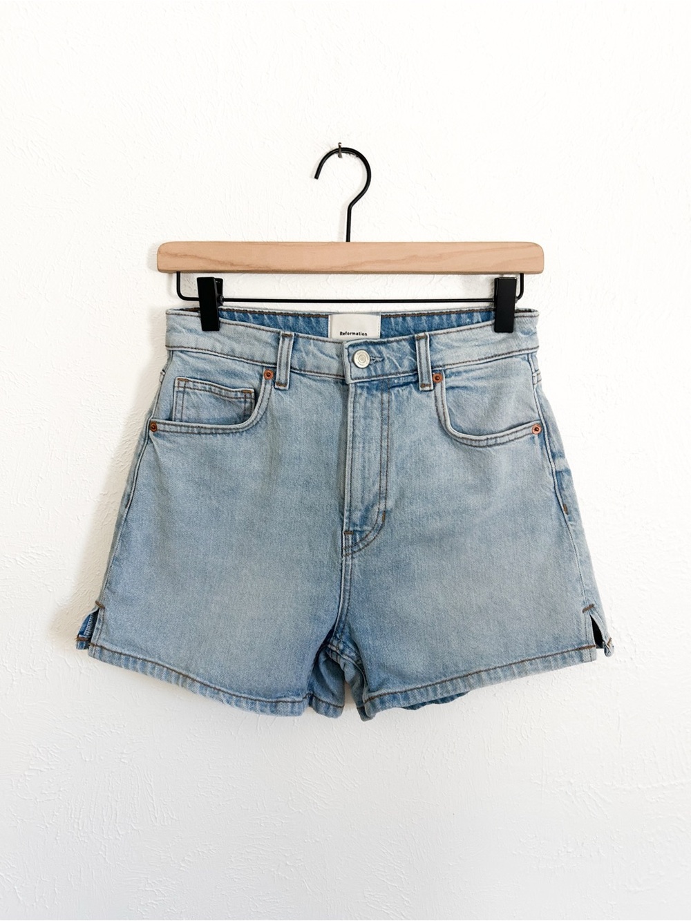Reformation Norah Stretch High Rise Denim Shorts